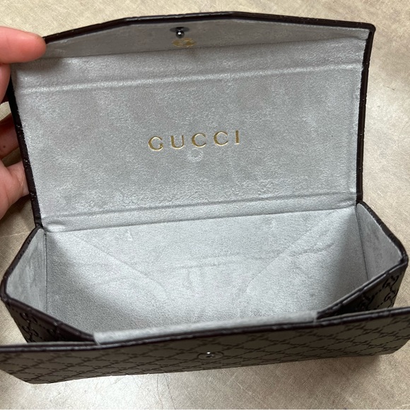 Gucci Glasses Case Foldable Folding Trifold Brown | Medium Size (6" x 3") - Picture 3 of 4